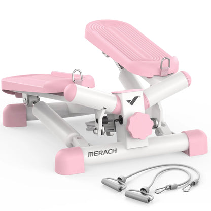 Premium Hydraulic Mini Twist Stepper | Quiet Compact Cardio Machine for Home Workouts | LCD Display & 330LB Capacity Pink