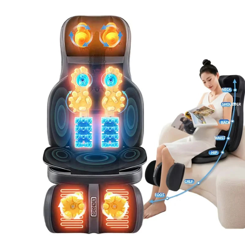 Massage Chair Pad | Full Back Massage Seat Cushion with Heat for Office Chair & Car