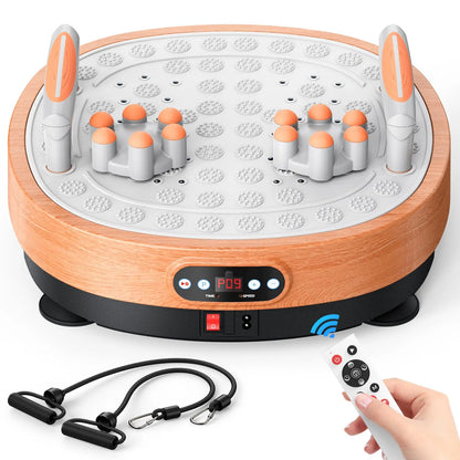 Whole-Body Vibration Plate | 99 Speeds + 9 Auto Modes | Foot Massage | 330 lb Capacity | Remote + Resistance Accessories