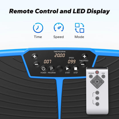 EMS Vibration Plate Exercise Machine | Lymphatic Drainage, Pain Relief, Fat Burning & Weight Loss | 99 Speeds + Remote Control | Home Fitness Platform