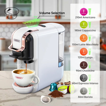 5-in-1 Coffee Maker Compatible with Nespresso®, K-Cup®, Dolce Gusto®, ESE & Ground | 20-Bar Pump | Hot & Iced, Slim Design