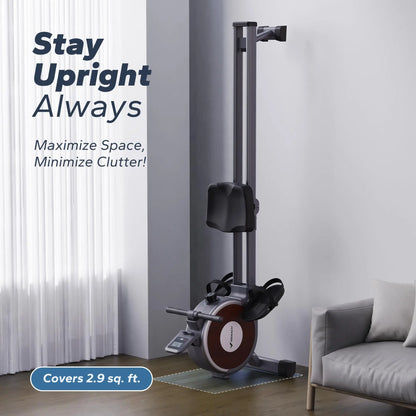 Magnetic Rowing Machine for Home | Silent Rower with Free App, Dual Rail Design, 350 LB Capacity & Visual Workout Tracking