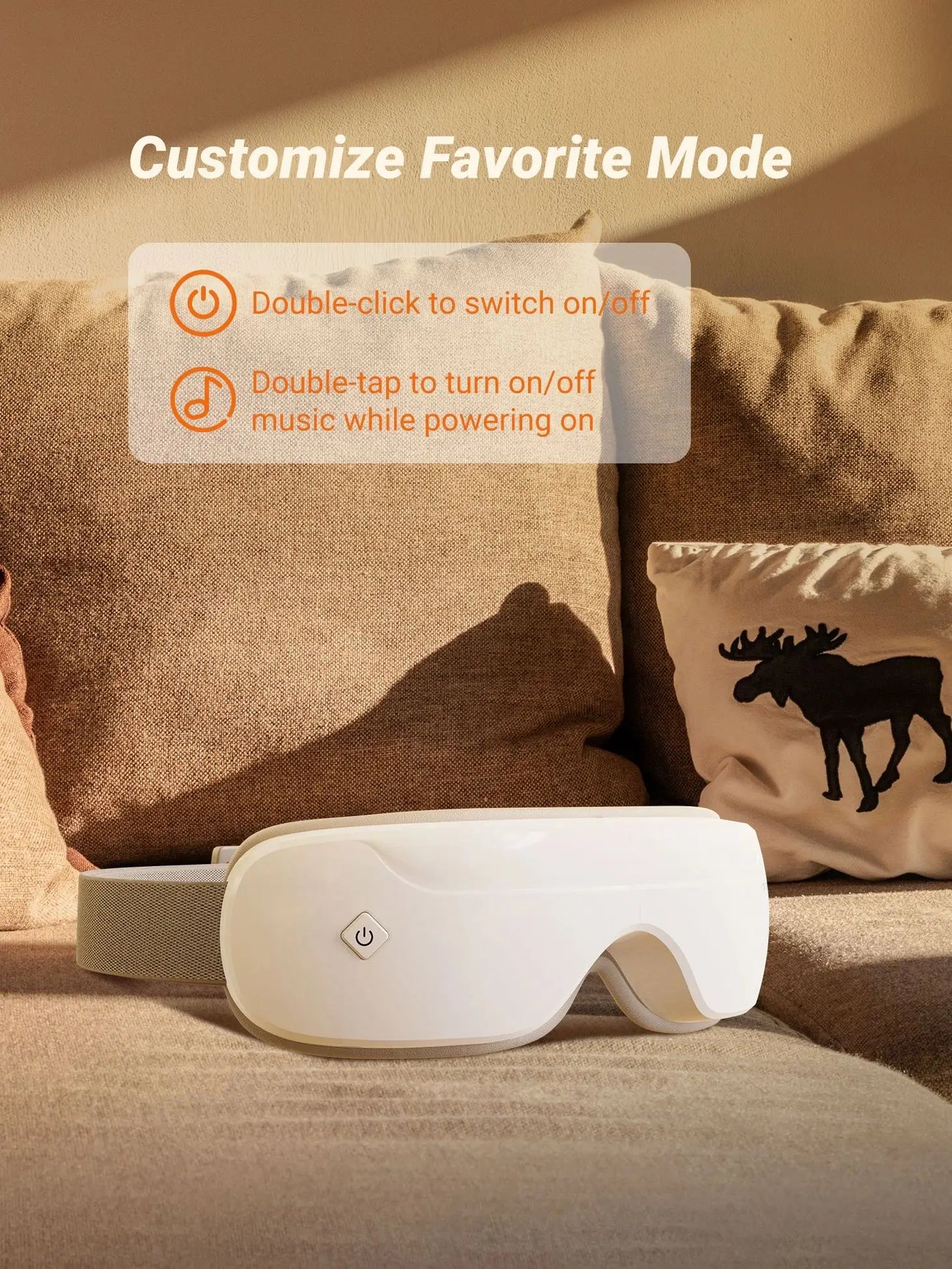 Bluetooth Eye Massager | 42°C Hot Compress, Music Playback, Foldable Design & Gentle Pressure Massage for Eye Fatigue Relief