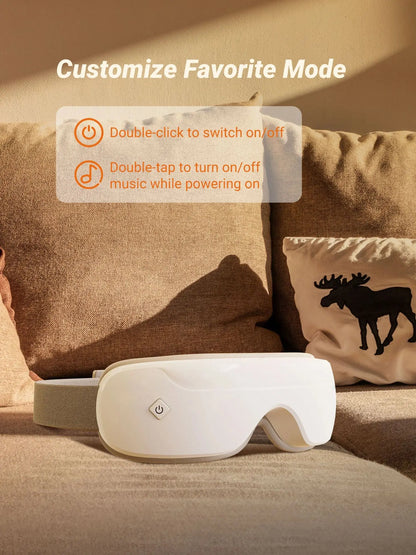 Bluetooth Eye Massager | 42°C Hot Compress, Music Playback, Foldable Design & Gentle Pressure Massage for Eye Fatigue Relief