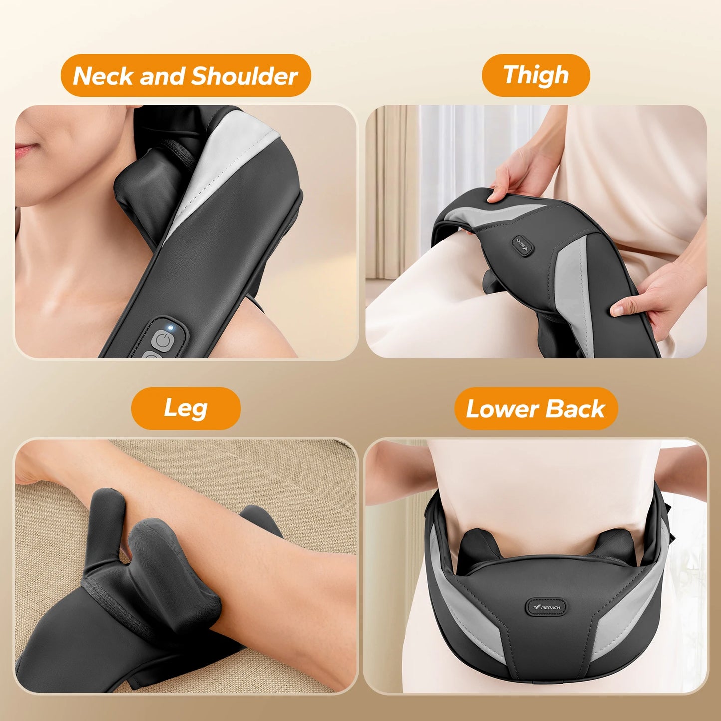 Cordless Shiatsu Neck and Back Massager | Deep Tissue with Heat | Adjustable Speed & Temperature | Portable Shoulder Massager | Gift for Men & Women