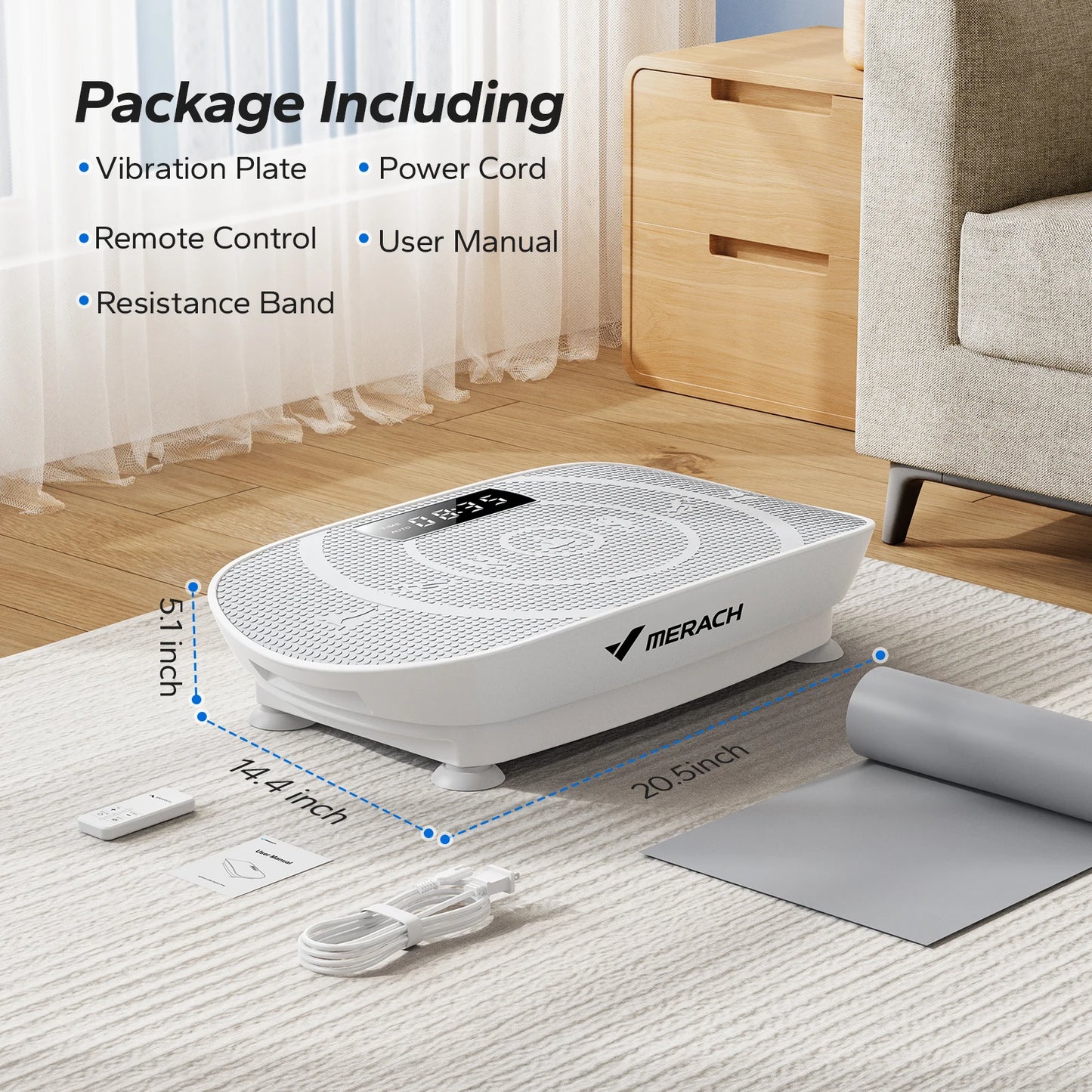 Vibration Plate Exercise Machine | Whole Body Workout Platform with Resistance Bands & Remote | Fat Burning | Home Fitness