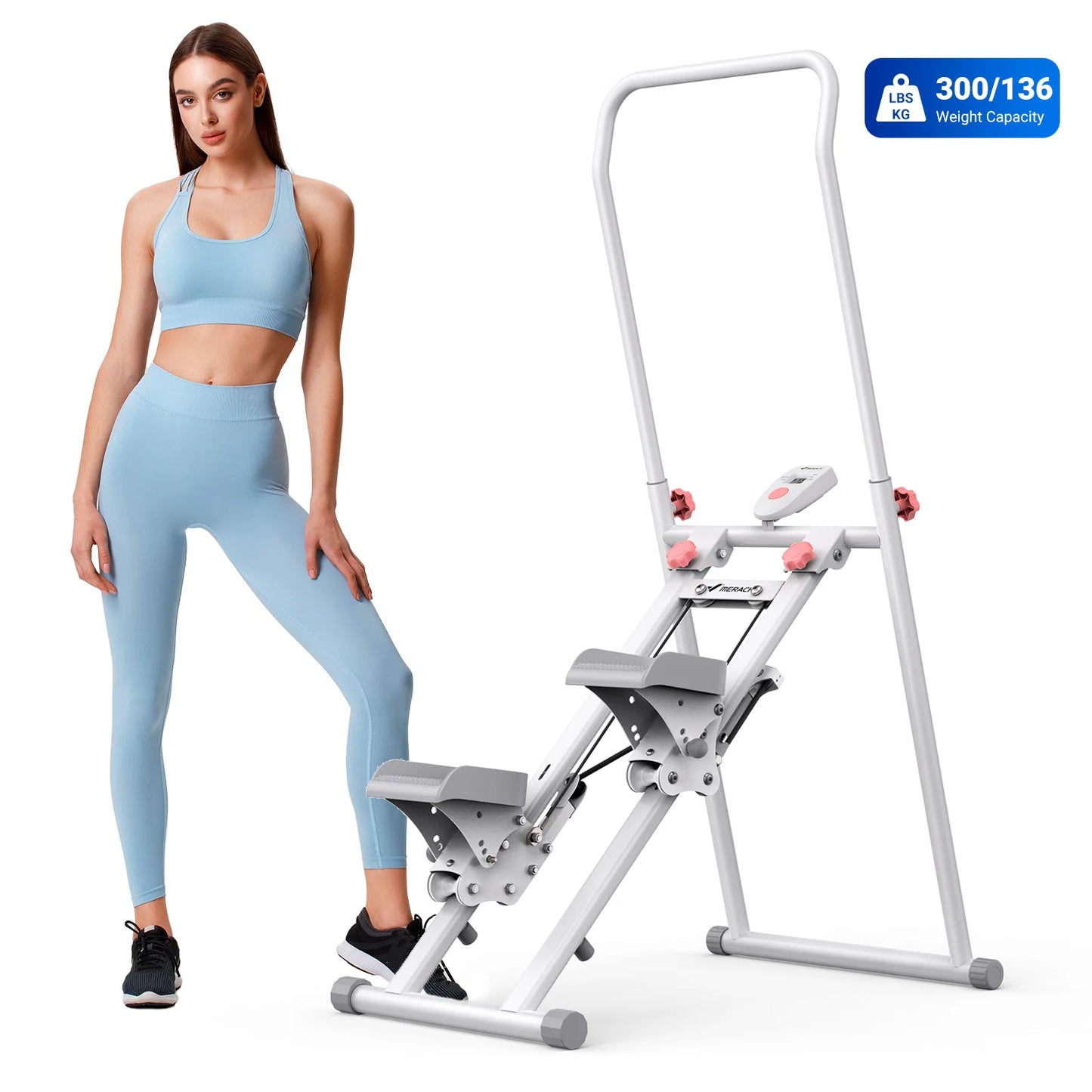 Vertical Climber Machine | Full-Body Stair Stepper Cardio Trainer | Compact Folding Home Gym Equipment | Adjustable Pedals & Handles | 300lb Capacity