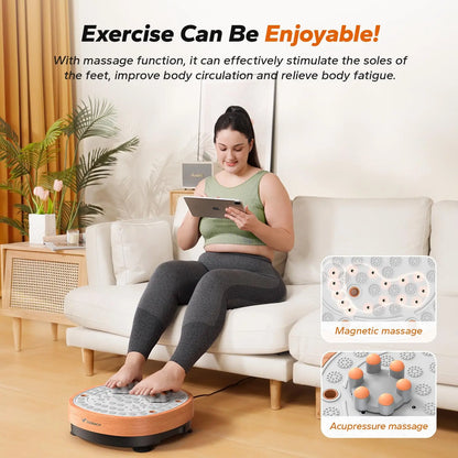 Whole-Body Vibration Plate | 99 Speeds + 9 Auto Modes | Foot Massage | 330 lb Capacity | Remote + Resistance Accessories