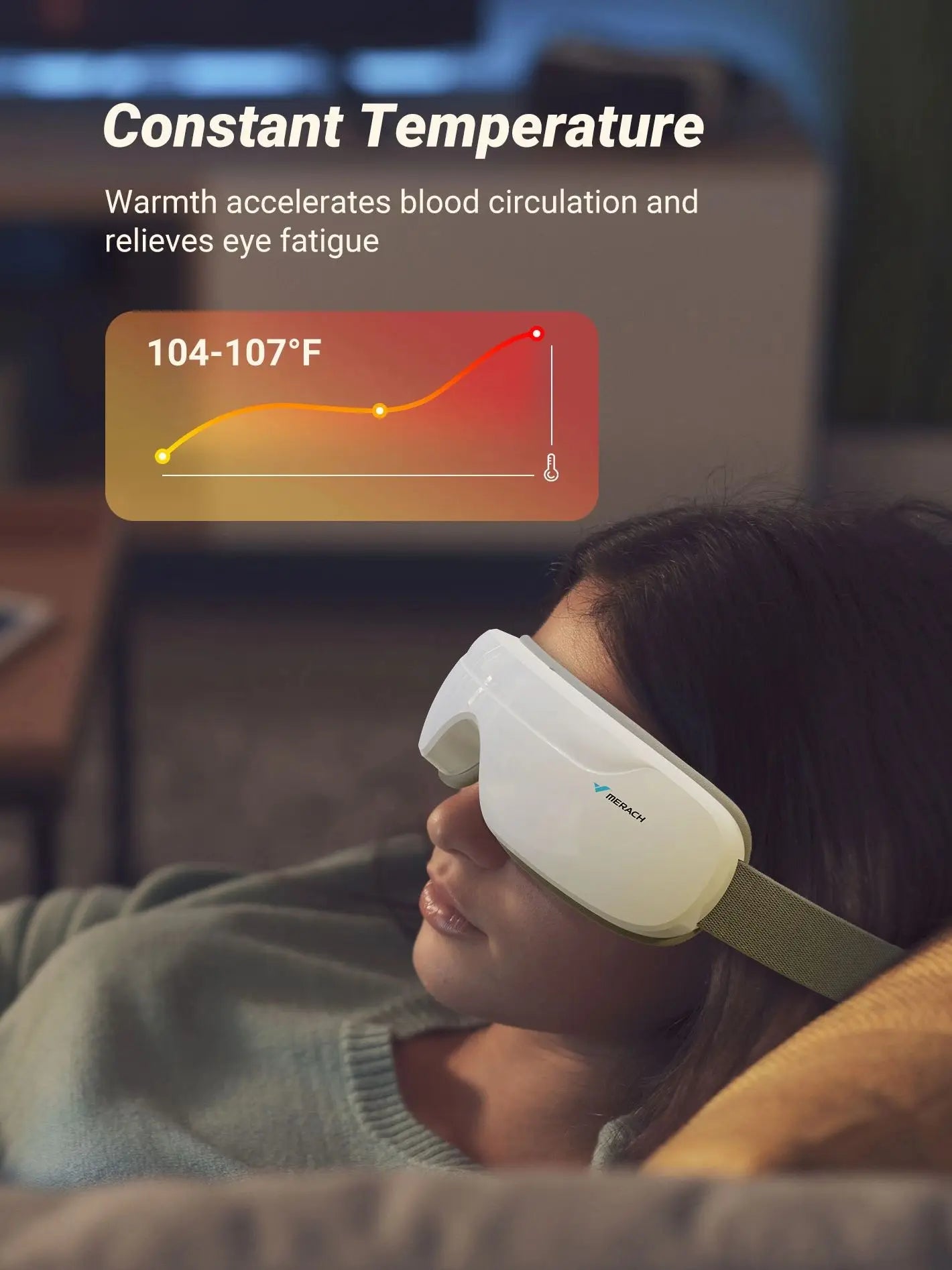 Bluetooth Eye Massager | 42°C Hot Compress, Music Playback, Foldable Design & Gentle Pressure Massage for Eye Fatigue Relief