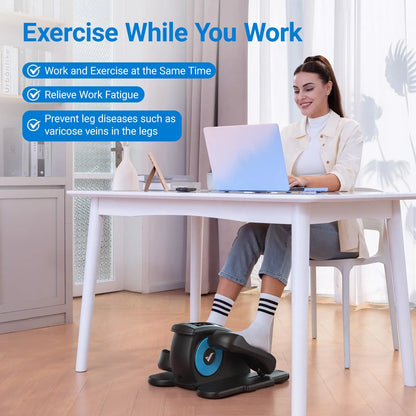 Electric Under Desk Elliptical | Plug-in with Remote | 12 Auto & Manual Speeds | LCD Display