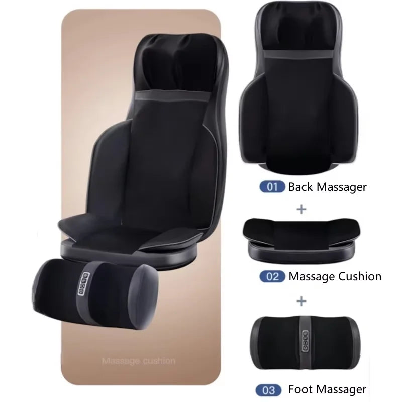 Massage Chair Pad | Full Back Massage Seat Cushion with Heat for Office Chair & Car
