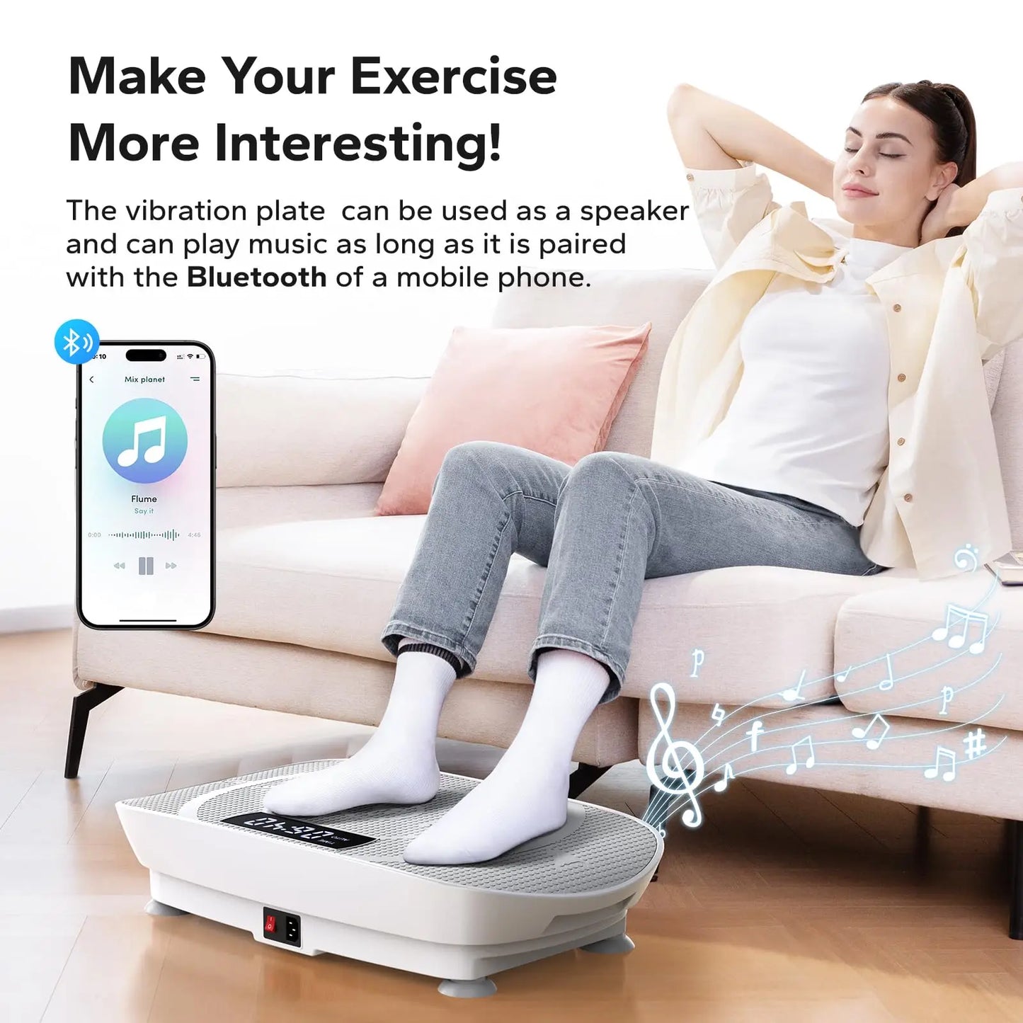 Vibration Plate Exercise Machine | Whole Body Workout Platform with Resistance Bands & Remote | Fat Burning | Home Fitness