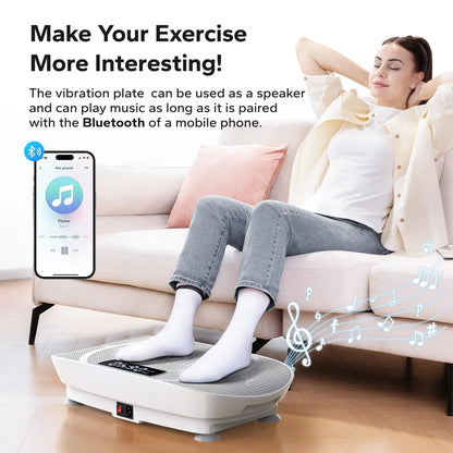 Vibration Plate Exercise Machine | Whole Body Workout Platform with Resistance Bands & Remote | Fat Burning | Home Fitness