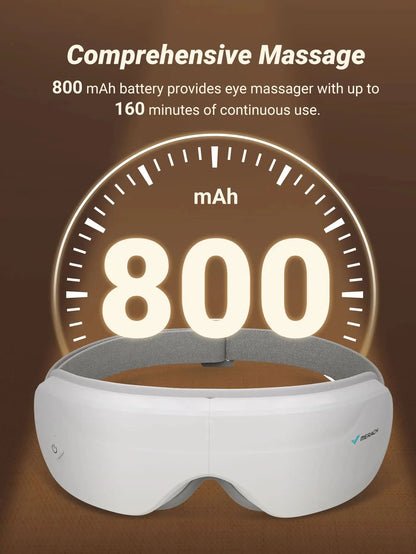 Bluetooth Eye Massager | 42°C Hot Compress, Music Playback, Foldable Design & Gentle Pressure Massage for Eye Fatigue Relief