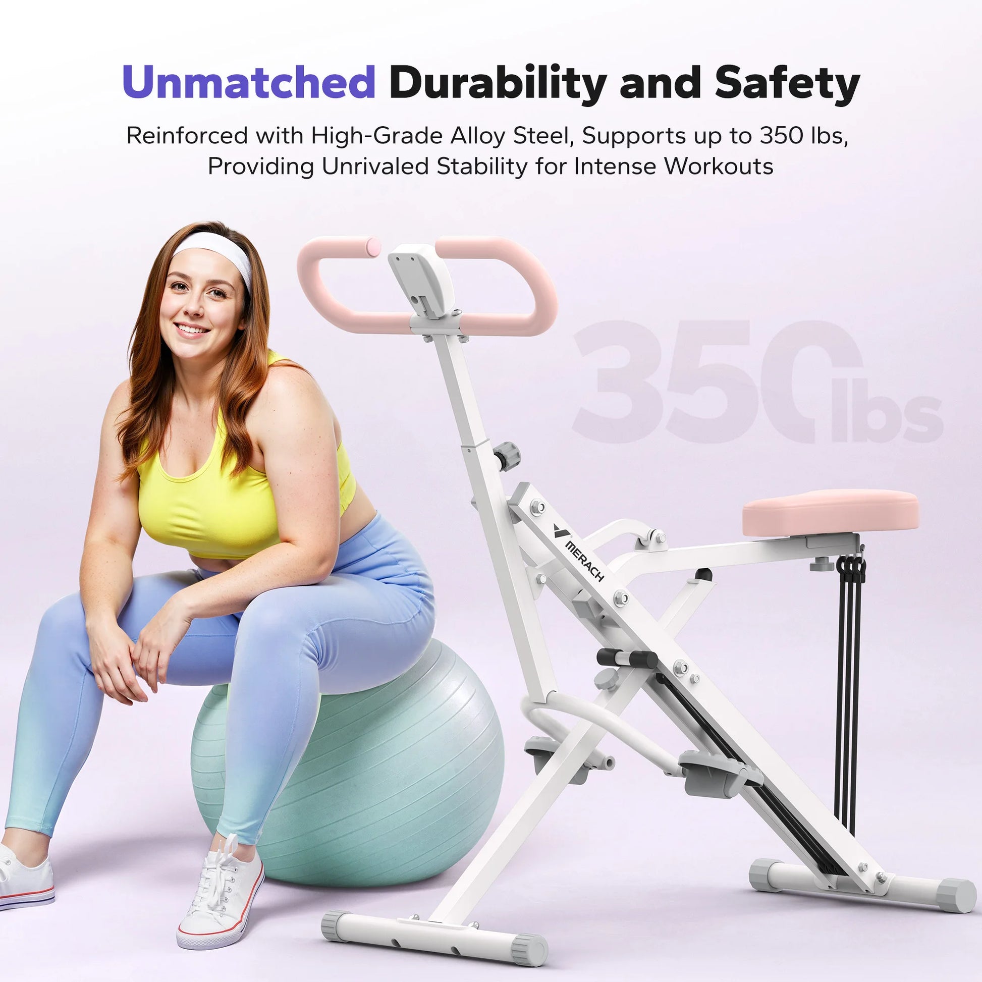 2-in-1 Squat Rowing Machine | Foldable Glute & Leg Trainer with LCD Display & Adjustable Resistance | Compact Home Gym Equipment 350lbs Capacity