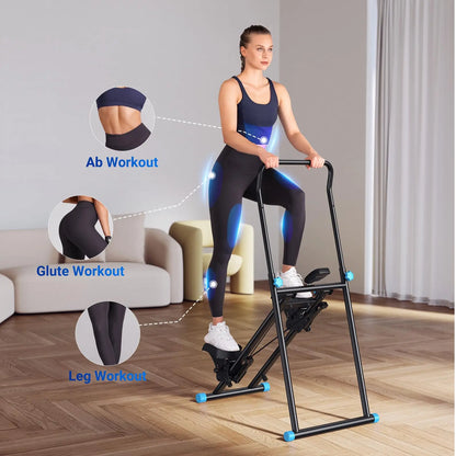 Vertical Climber Machine | Full-Body Stair Stepper Cardio Trainer | Compact Folding Home Gym Equipment | Adjustable Pedals & Handles | 300lb Capacity