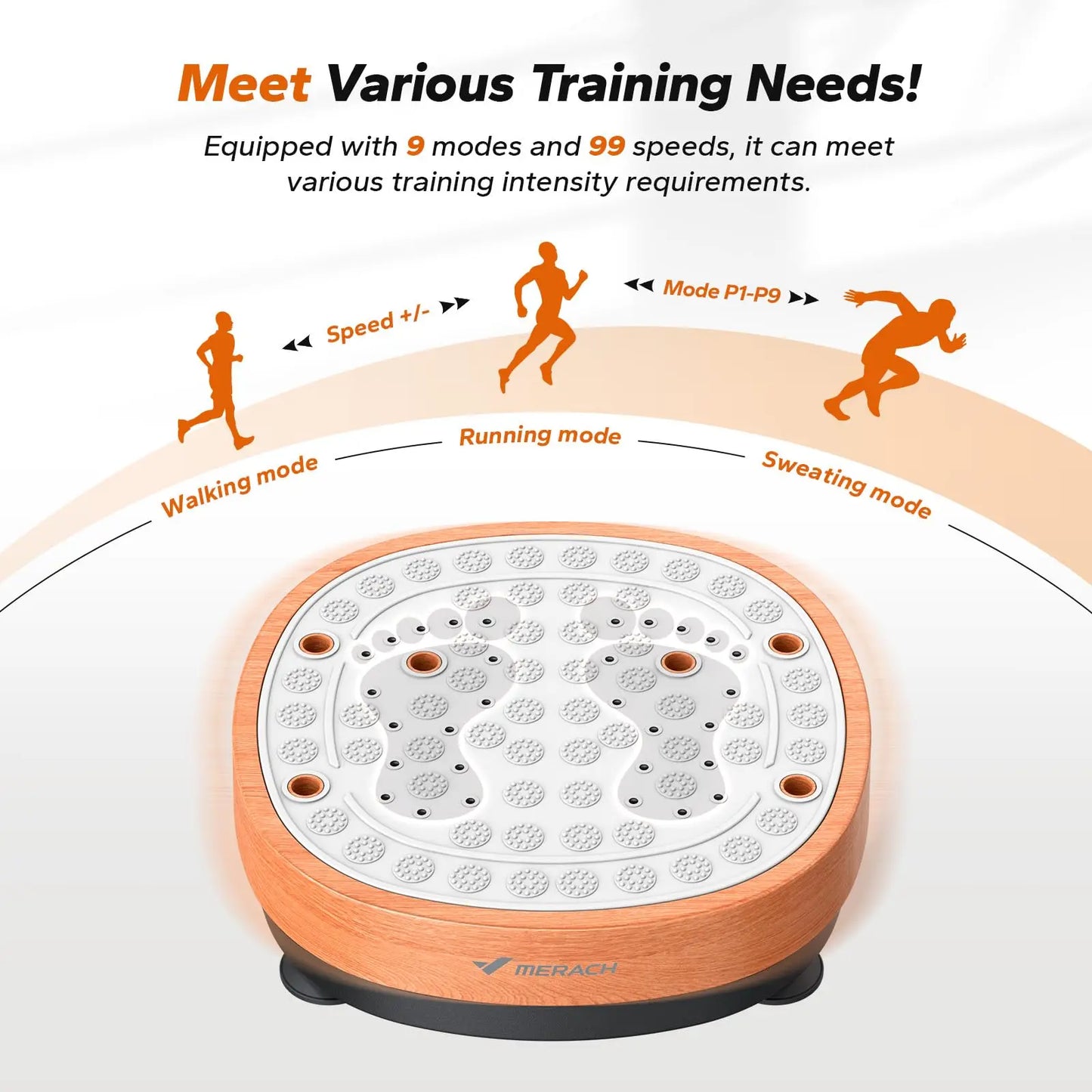 Whole-Body Vibration Plate | 99 Speeds + 9 Auto Modes | Foot Massage | 330 lb Capacity | Remote + Resistance Accessories