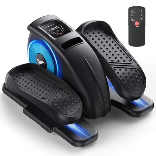 Electric Under Desk Elliptical | Plug-in with Remote | 12 Auto & Manual Speeds | LCD Display
