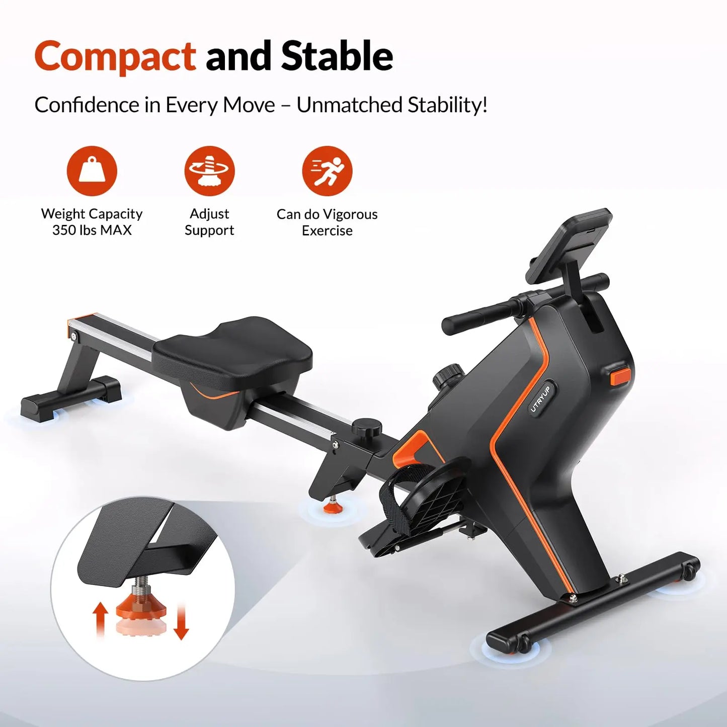 Magnetic Rowing Machine | Foldable Rower with 16 Resistance Levels, Bluetooth App, Quiet Operation | Full-Body Home Gym Cardio | 350LB Capacity