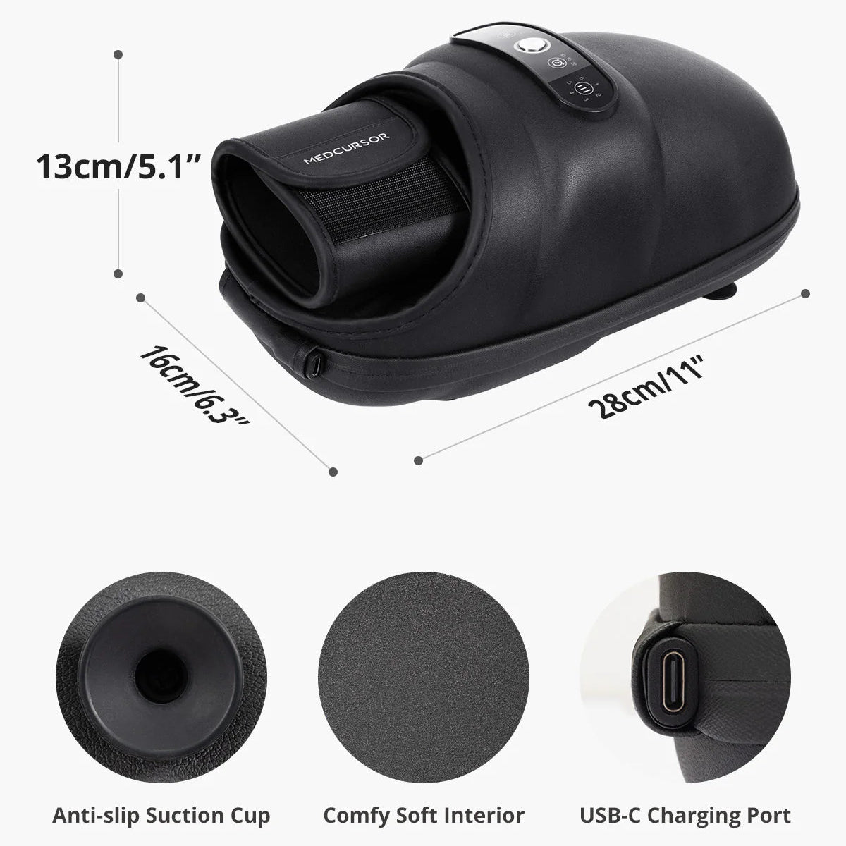Cordless Hand Massager – 6 Modes, 6 Intensities, Air Compression & Acupressure, Dual Heat 104–122 °F, USB-C Rechargeable