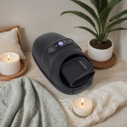 Cordless Hand Massager – 6 Modes, 6 Intensities, Air Compression & Acupressure, Dual Heat 104–122 °F, USB-C Rechargeable Black