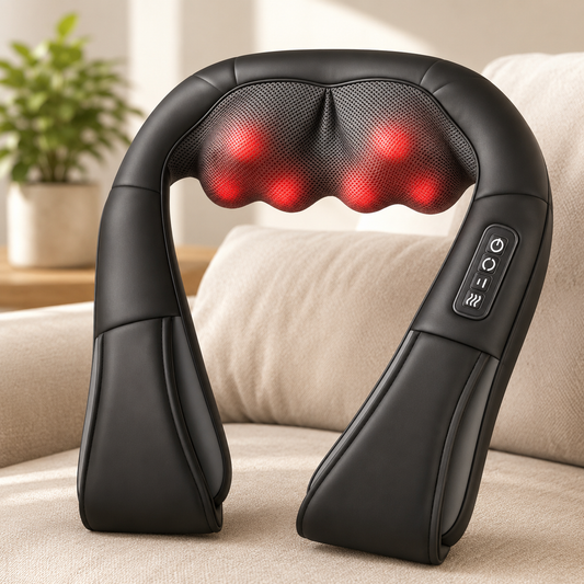 Cordless Neck and Shoulder Massager | Shiatsu Massage Pillow with Heat | Portable Back and Neck Massager