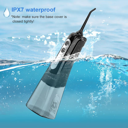 Cordless Water Flosser for Teeth | 300ml Tank, 5 Tips for Braces & Implants | 21-Day USB-C Rechargeable, IPX7 Waterproof