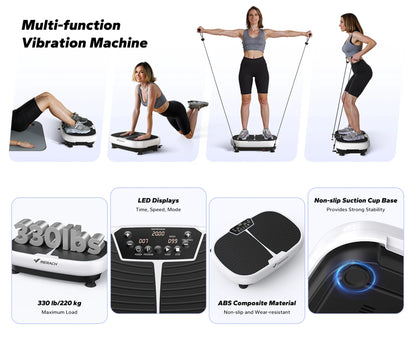 EMS Vibration Plate Exercise Machine | Lymphatic Drainage, Pain Relief, Fat Burning & Weight Loss | 99 Speeds + Remote Control | Home Fitness Platform