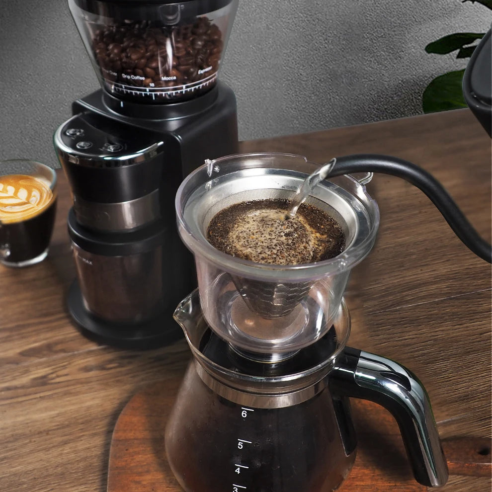 Electric Burr Coffee Grinder | 34 Grind Settings for Espresso, Pour Over, French Press | Visual Bean Storage, Adjustable Precision – G3