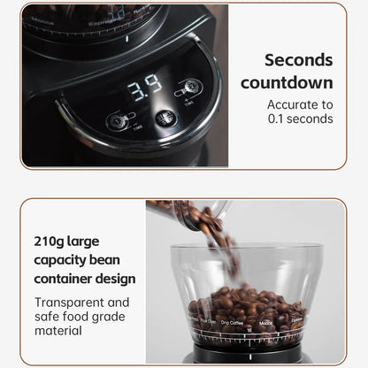 Electric Burr Coffee Grinder | 34 Grind Settings for Espresso, Pour Over, French Press | Visual Bean Storage, Adjustable Precision – G3