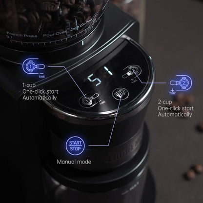 Electric Burr Coffee Grinder | 34 Grind Settings for Espresso, Pour Over, French Press | Visual Bean Storage, Adjustable Precision – G3
