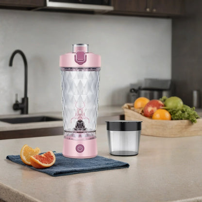 Electric Protein Shaker Bottle | 7500RPM USB Rechargeable Mixer for Smooth Shakes, Coffee & More | Self-Cleaning & Portable Design Pink