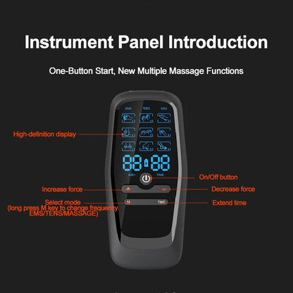 Electric TENS & EMS Muscle Stimulator | 6 Massage Modes, 19 Intensity Levels, USB Rechargeable Pain Relief Therapy for Back, Neck, Legs & Arms