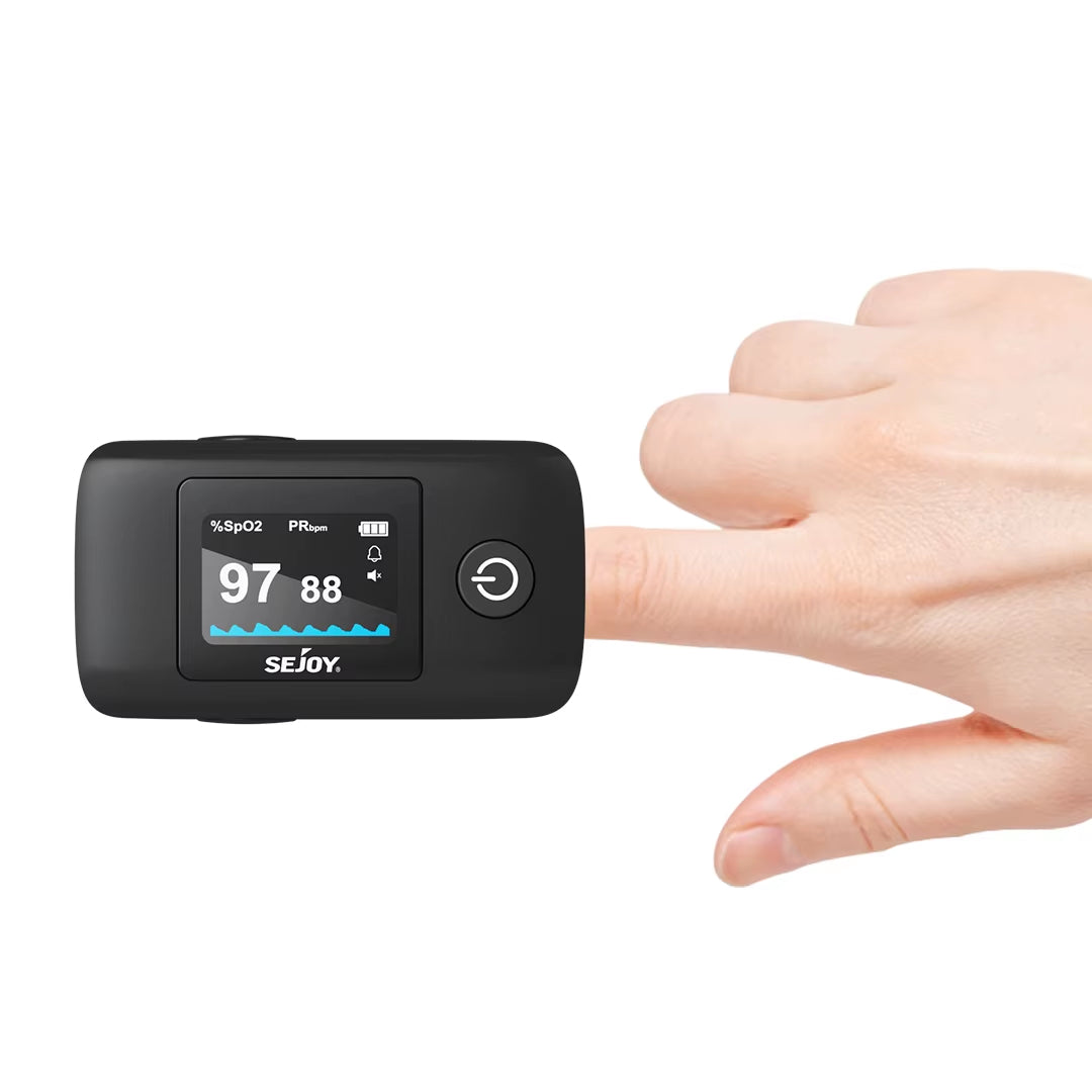 Fingertip Pulse Oximeter | SpO₂, Heart Rate, PI & RR Monitor with OLED Display | Accurate Oxygen & Pulse Tracker for Home, Fitness & Travel