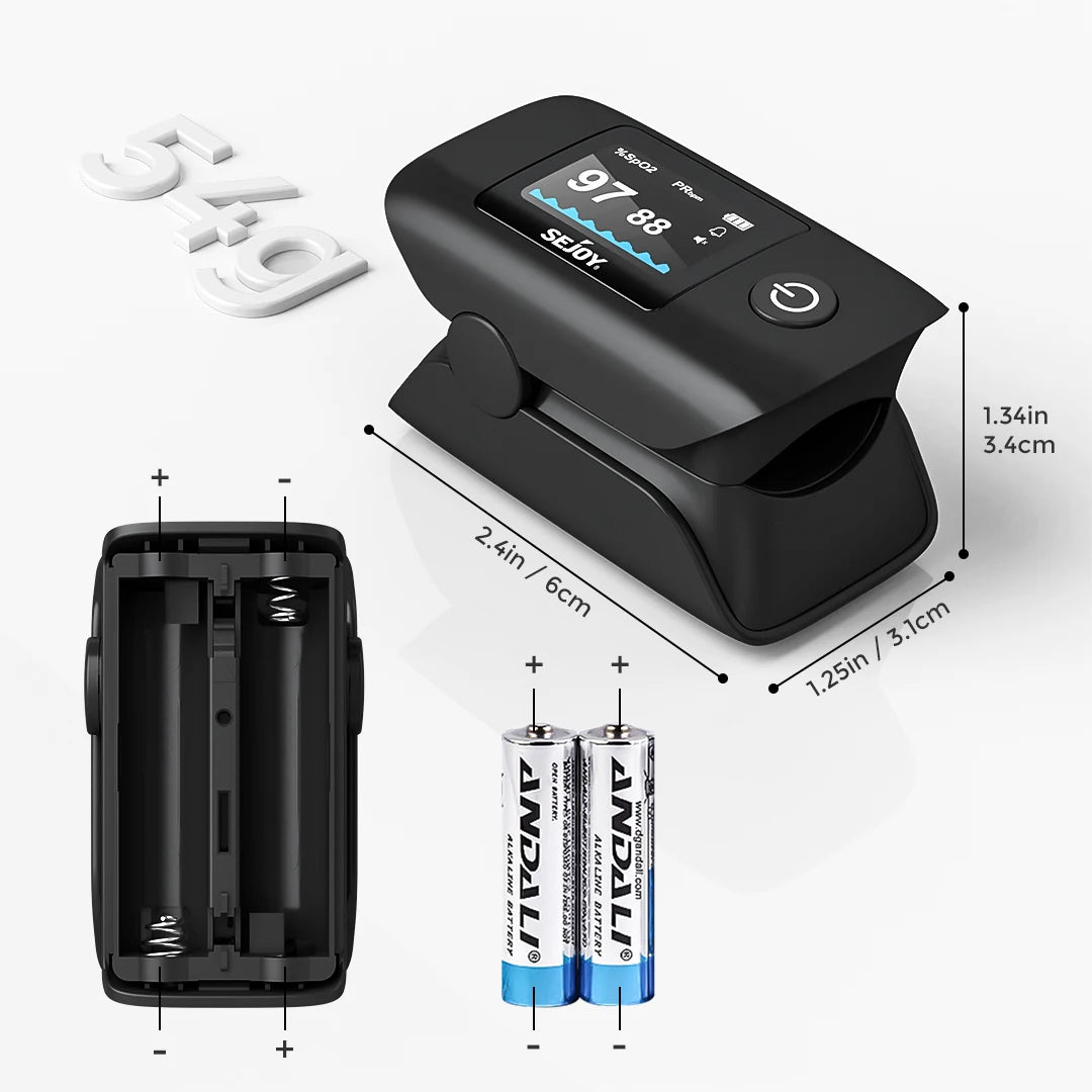 Fingertip Pulse Oximeter | SpO₂, Heart Rate, PI & RR Monitor with OLED Display | Accurate Oxygen & Pulse Tracker for Home, Fitness & Travel