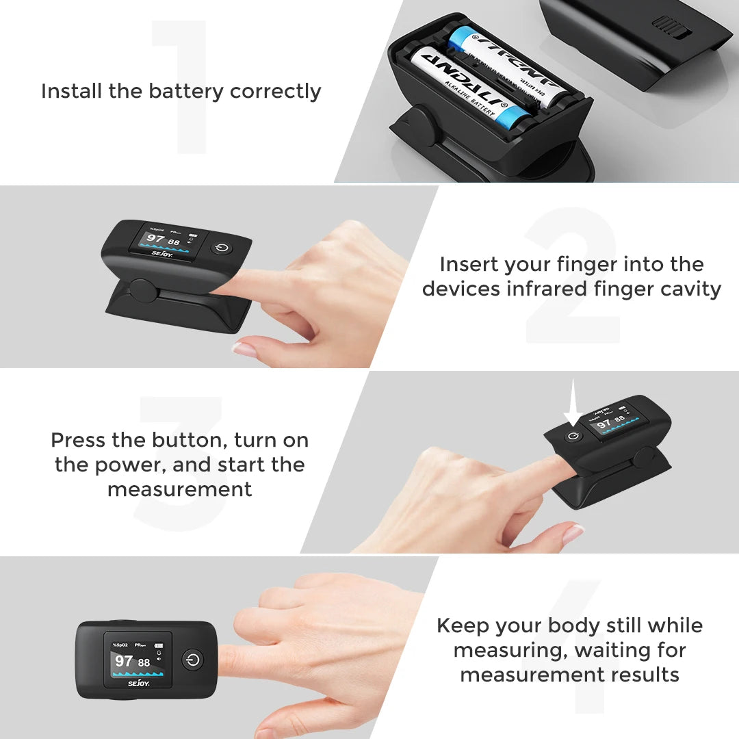 Fingertip Pulse Oximeter | SpO₂, Heart Rate, PI & RR Monitor with OLED Display | Accurate Oxygen & Pulse Tracker for Home, Fitness & Travel