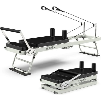 Foldable Pilates Reformer for Home | Compact Fitness Machine | Full Body Workout | Dual Resistance | Up to 400 lbs Capacity | Easy Storage