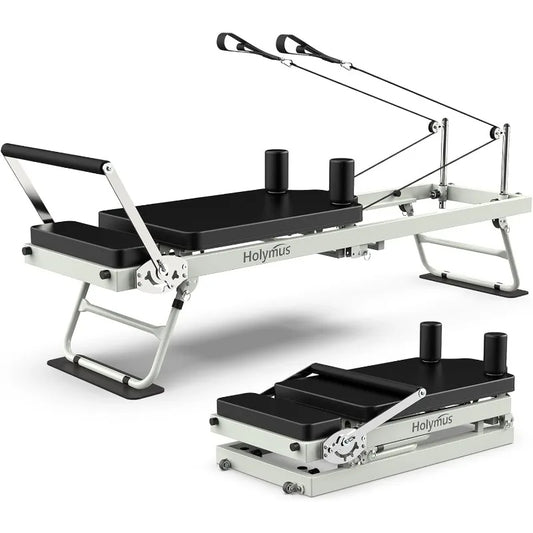 Foldable Pilates Reformer for Home | Compact Fitness Machine | Full Body Workout | Dual Resistance | Up to 400 lbs Capacity | Easy Storage