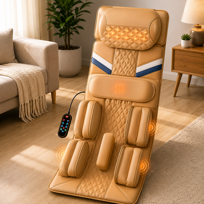 Full Body Massage Mat with Heat & Air Compression | Neck, Back, Lumbar Traction Massager Mattress with Vibration & Remote