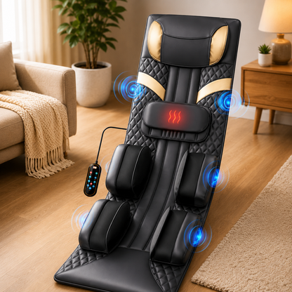 Full Body Massage Mat with Heat & Air Compression | Neck, Back, Lumbar Traction Massager Mattress with Vibration & Remote