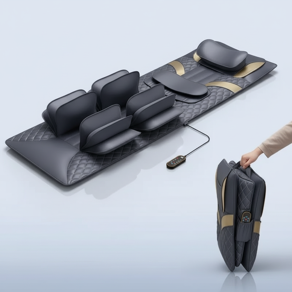 Full Body Massage Mat with Heat & Air Compression | Neck, Back, Lumbar Traction Massager Mattress with Vibration & Remote