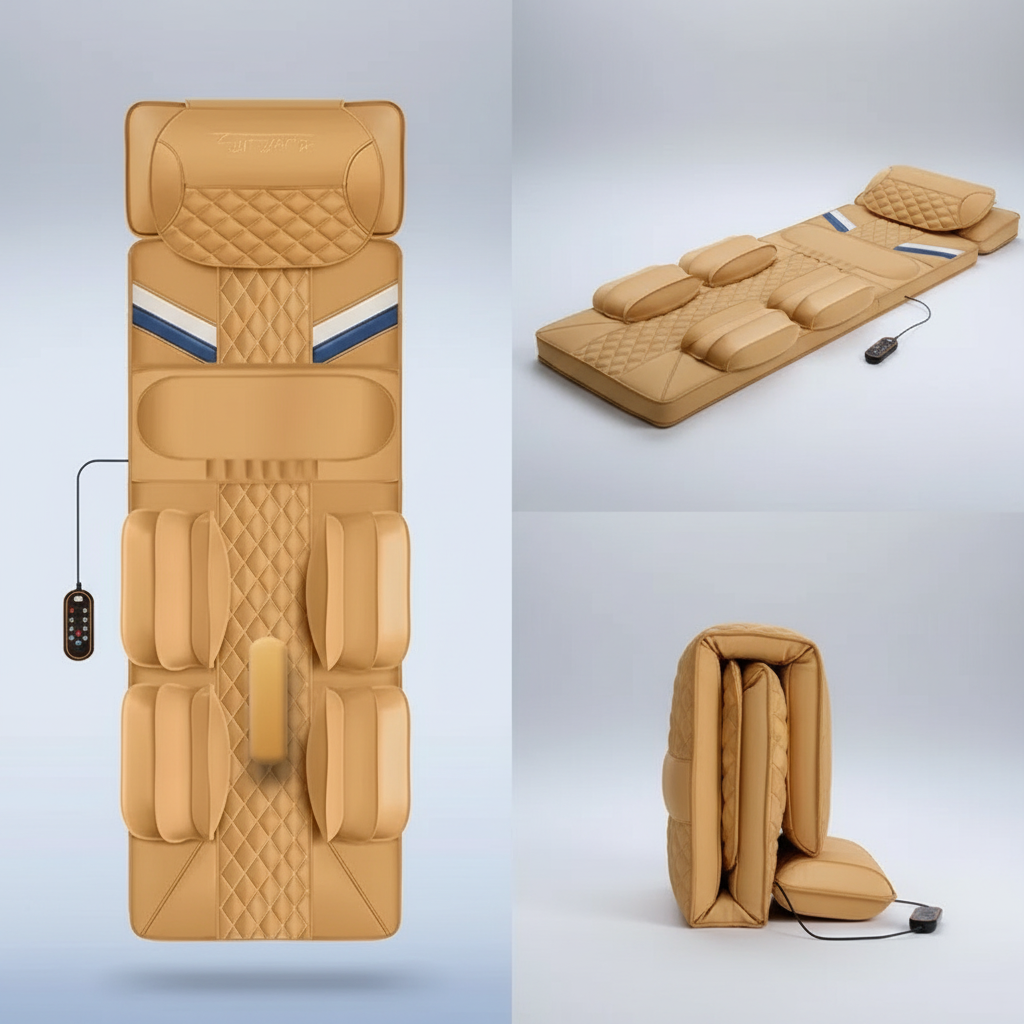 Full Body Massage Mat with Heat & Air Compression | Neck, Back, Lumbar Traction Massager Mattress with Vibration & Remote