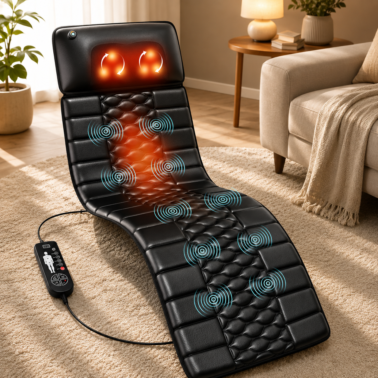 Full Body Massage Mat with Heat | Shiatsu Back Massage Mat | Electric Massage Pad for Home Use