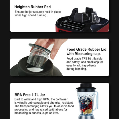 High-Power Blender for Home Use | 2200W Smoothie Maker with BPA-Free 2L Jar, 6 Blades, Timer & Self-Cleaning | Ice Crusher & Food Mixer