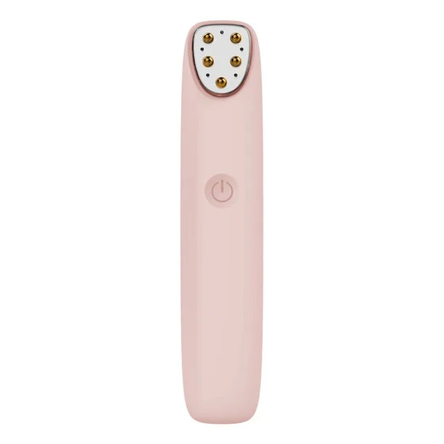 Electric Eye Massager Pen | RF Radio Frequency, Red Light, EMS & Vibration | Anti-Wrinkle, Dark Circles, Eye Bag Remover Pink