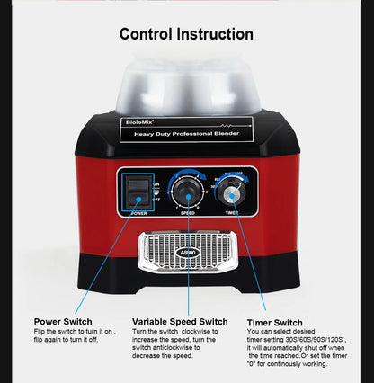 High-Power Blender for Home Use | 2200W Smoothie Maker with BPA-Free 2L Jar, 6 Blades, Timer & Self-Cleaning | Ice Crusher & Food Mixer