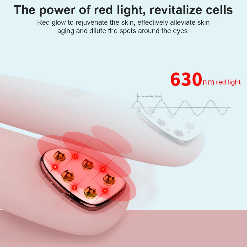 Electric Eye Massager Pen | RF Radio Frequency, Red Light, EMS & Vibration | Anti-Wrinkle, Dark Circles, Eye Bag Remover