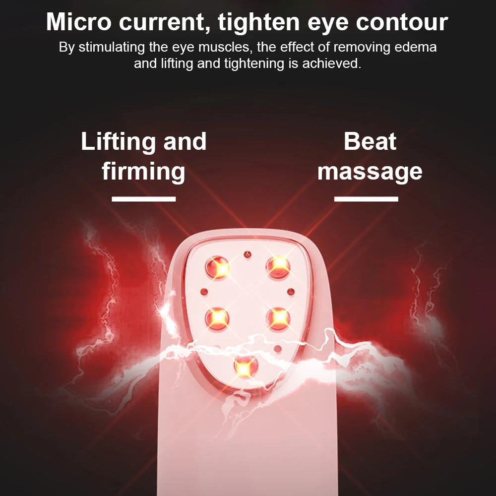 Electric Eye Massager Pen | RF Radio Frequency, Red Light, EMS & Vibration | Anti-Wrinkle, Dark Circles, Eye Bag Remover