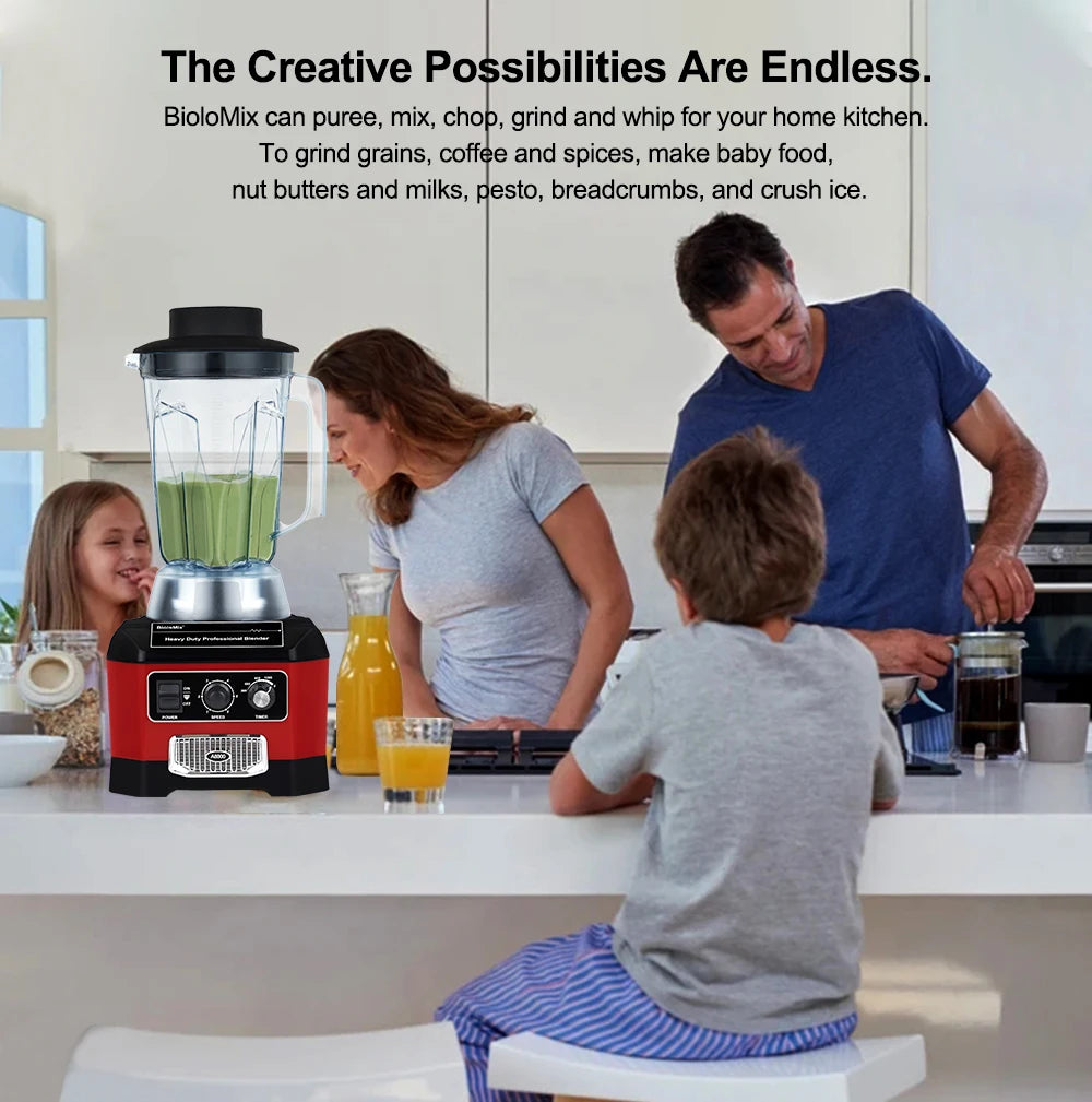 High-Power Blender for Home Use | 2200W Smoothie Maker with BPA-Free 2L Jar, 6 Blades, Timer & Self-Cleaning | Ice Crusher & Food Mixer