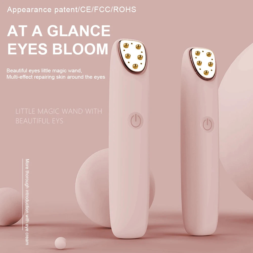 Electric Eye Massager Pen | RF Radio Frequency, Red Light, EMS & Vibration | Anti-Wrinkle, Dark Circles, Eye Bag Remover